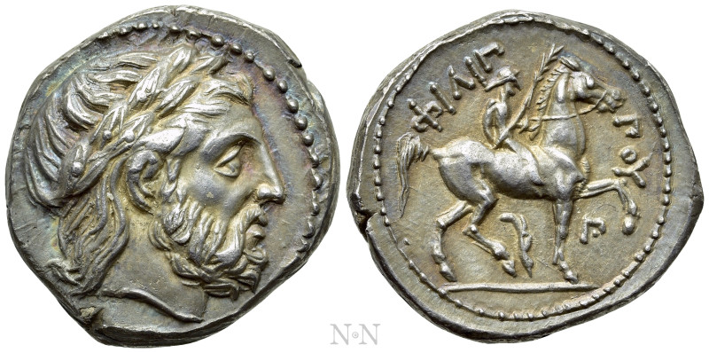 KINGS OF MACEDON. Philip II (359-336 BC). Tetradrachm. Amphipolis. 

Obv: Laur...