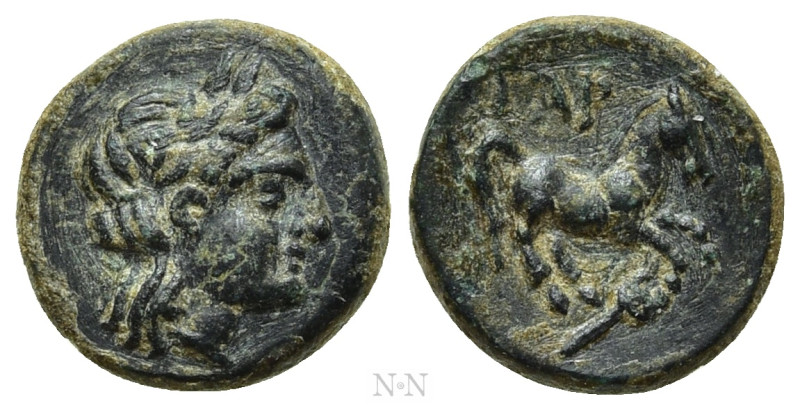 TROAS. Gargara. Ae (Circa 3rd century BC). 

Obv: Laureate head of Apollo righ...