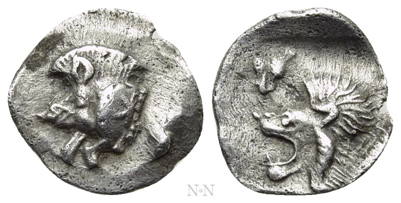 MYSIA. Kyzikos. Hemiobol (Circa 450-400 BC). 

Obv: Forepart of boar left; ret...