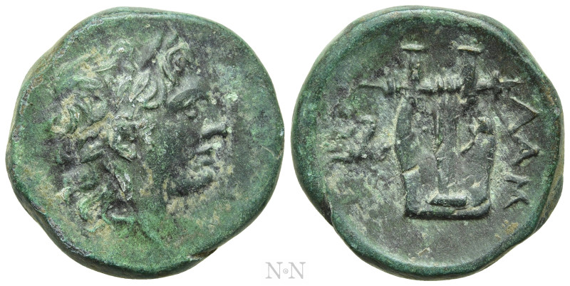 MYSIA. Lampsakos. Ae (2nd-1st century BC). 

Obv: Laureate head of Apollo righ...