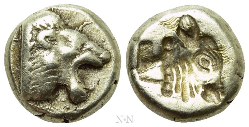 LESBOS. Mytilene. EL Hekte (Circa 521-478 BC). 

Obv: Head of roaring lion rig...
