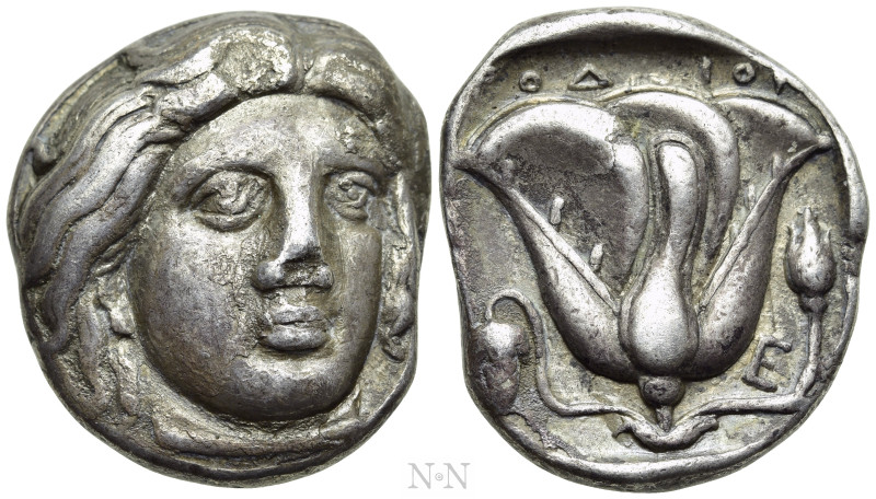 CARIA. Rhodes. Tetradrachm (Circa 316-305 BC). 

Obv: Bare head of Helios faci...