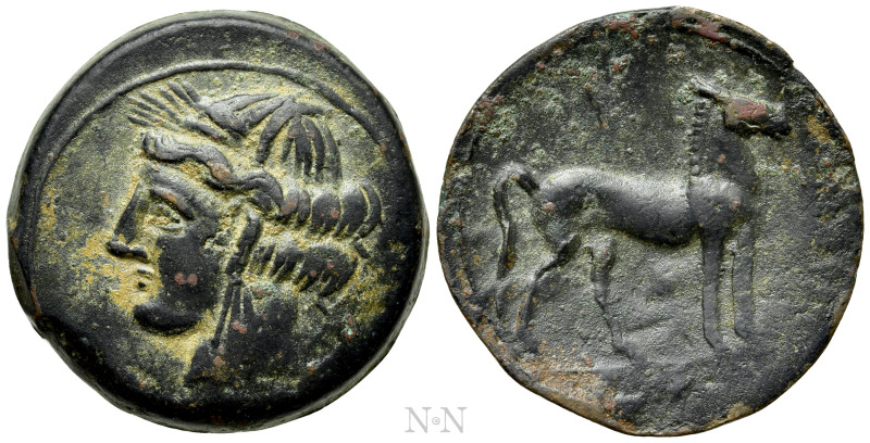 CARTHAGE. Ae Shekel (Circa 264-241 BC). Mint on Sardinia. 

Obv: Wreathed head...