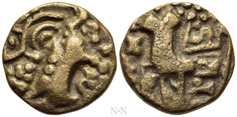 INDIA. Post-Kushan (Jammu and Kashmir). Namvihakya (5th century AD). Pale GOLD D...