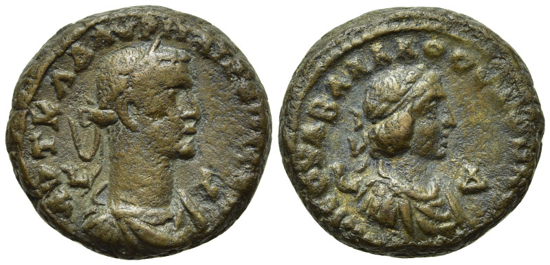 EGYPT. Alexandria. Aurelian, with Vabalathus (270-272). BI Tetradrachm. Dated RY...