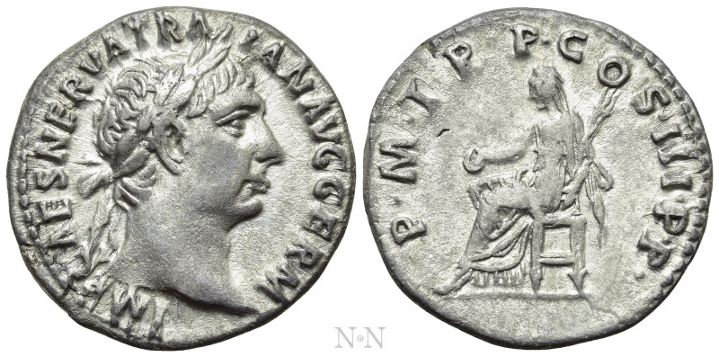 TRAJAN (98-117). Denarius. Rome. 

Obv: IMP CAES NERVA TRAIAN AVG GERM. 
Laur...