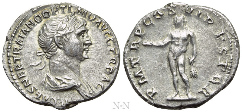 TRAJAN (98-117). Denarius. Rome. 

Obv: IMP CAES NER TRAIANO OPTIMO AVG GER DA...