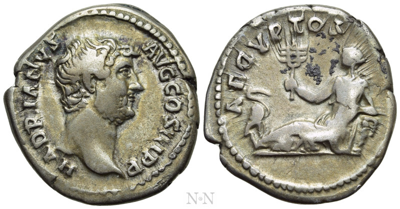 HADRIAN (117-138). Denarius. Rome. "Travel Series" issue. 

Obv: HADRIANVS AVG...