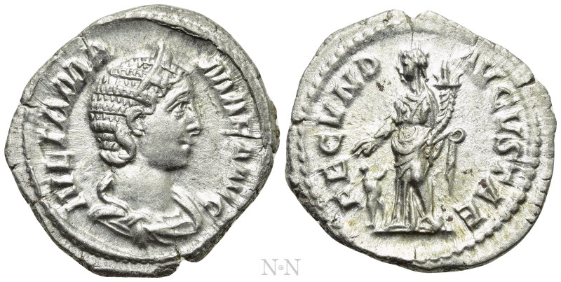 JULIA MAMAEA (Augusta, 222-235). Denarius. Rome. 

Obv: IVLIA MAMAEA AVG. 
Di...