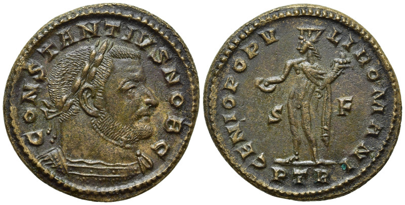 CONSTANTIUS I (Caesar, 293-305). Follis. Treveri. 

Obv: CONSTANTIVS NOB C. 
...