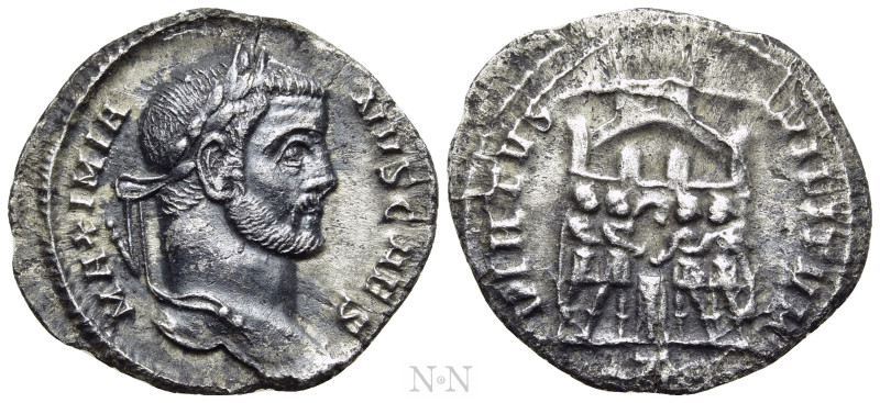GALERIUS MAXIMIANUS (Caesar, 293-305). Argenteus. Rome. 

Obv: MAXIMIANVS CAES...