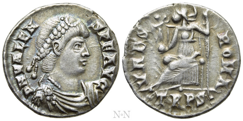VALENS (364-378). Siliqua. Treveri. 

Obv: D N VALENS P F AVG. 
Diademed, dra...