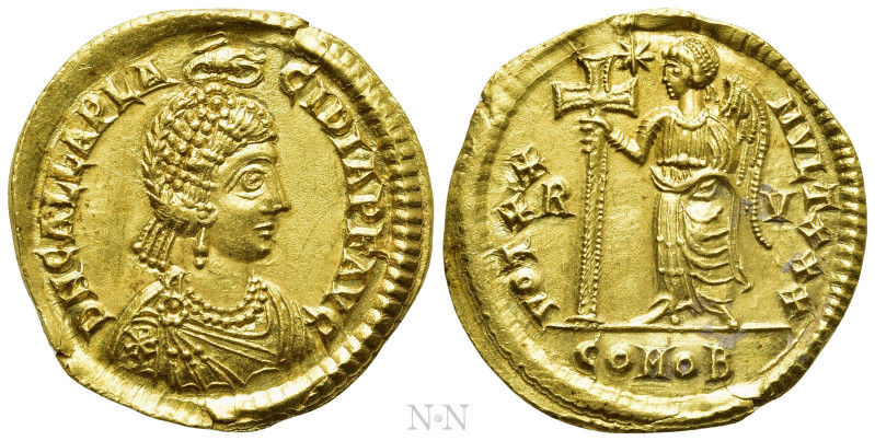 GALLA PLACIDIA (Augusta, 421-450). GOLD Solidus. Ravenna. 

Obv: D N GALLA PLA...