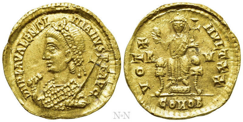 VALENTINIAN III (425-455). GOLD Solidus. Ravenna. 

Obv: D N PLA VALENTINIANVS...