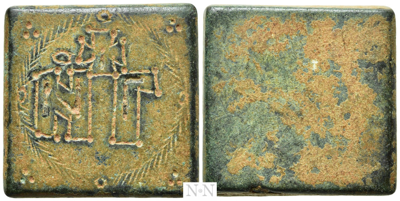 COIN WEIGHT (Circa 4th-6th centuries). Square Ae Three Nomismata Weight. 

Obv...