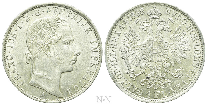 AUSTRIAN EMPIRE. Franz Joseph I (1848-1916). 1 Gulden / 1 Florin (1858-A). Wien ...