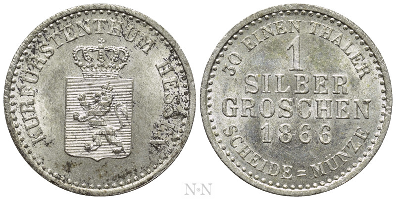 GERMANY. Hesse. Friedrich Wilhelm I (1847-1866). Groschen (1866). 

Obv: KURFÜ...