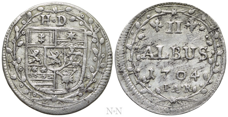 GERMANY. Hesse-Darmstadt. Ernst Ludwig (1678-1739). 2 Albus (1704-IAR). Darmstad...