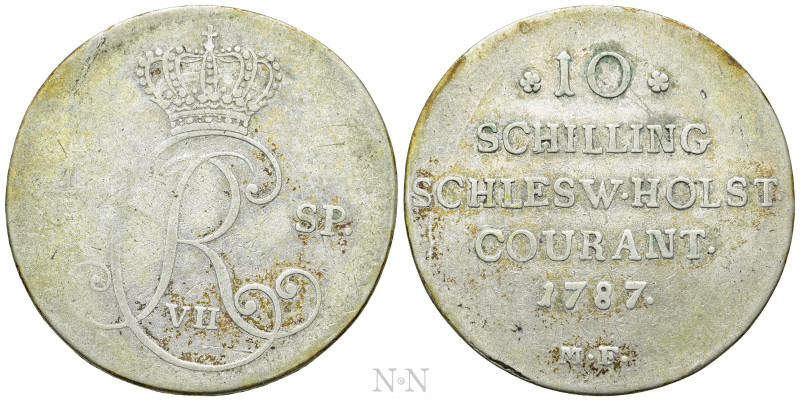 GERMANY. Schleswig-Holstein. Christian VII (1766-1808). 10 Schilling Courant (17...