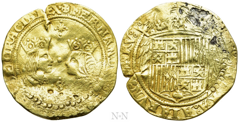 SPAIN. Castile & León. Fernando V & Isabel I (1474-1504). GOLD Double Excelente ...