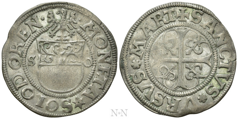 SWITZERLAND. Solothurn. Batzen (Undated, 1556-1566). 

Obv: MONETA SOLODOREN /...