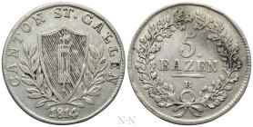 SWITZERLAND. St. Gallen. 5 Batzen (1814-K)