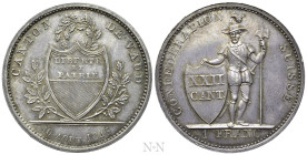SWITZERLAND. Vaud. 1 Franc (1845). Lausanne. Shooting Festival