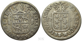 SWITZERLAND. Wallis/Valais. Franz Joseph Supersaxo (1701-1734). 1/2 Batzen (1710)