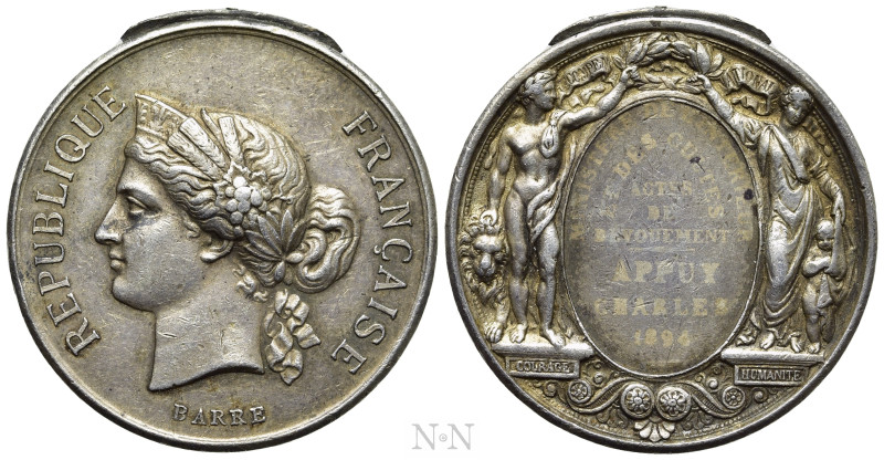 FRANCE. AR Medal (1894). Interior Ministry award. 

Obv: REPUBLIQUE FRANÇAISE ...
