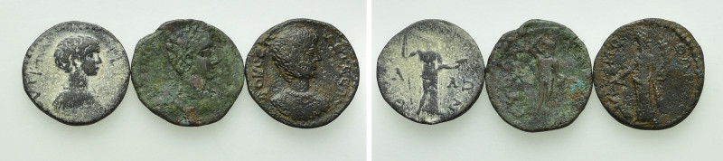 3 Roman Provincial Coins of the Greek Mainland. 

Obv: .
Rev: .

. 

Cond...