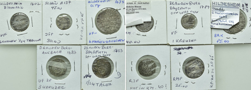 5 Coins of Germany / Brandenburg Bayreuth and Hildesheim (14th to 19th century)....
