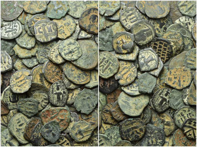 Circa 100 Early-Islamic and Byzantine Coins. 

Obv: .
Rev: .

. 

Conditi...