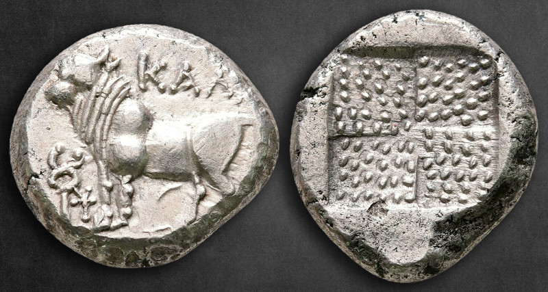 Bithynia. Kalchedon circa 367-340 BC. 
Drachm AR

15 mm, 3,83 g

KAΛX, bull...