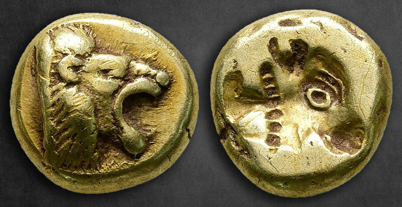 Lesbos. Mytilene circa 521-478 BC. 
Sixth Stater or Hekte EL

10 mm, 2,44 g
...