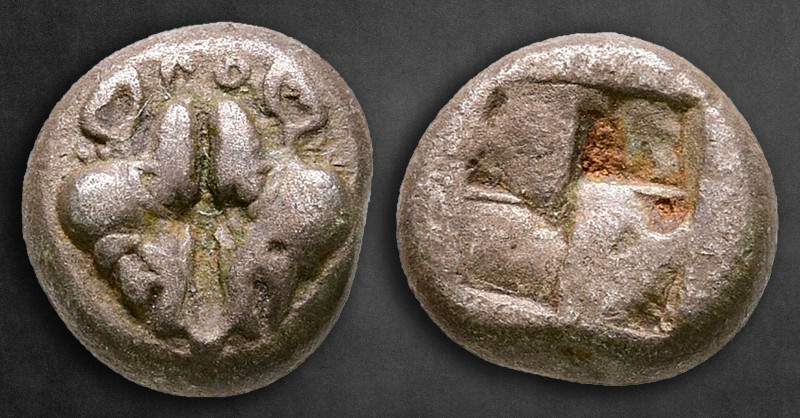 Lesbos. Unattributed Koinon mint circa 500-450 BC. 
1/12 Stater BI

9 mm, 0,9...