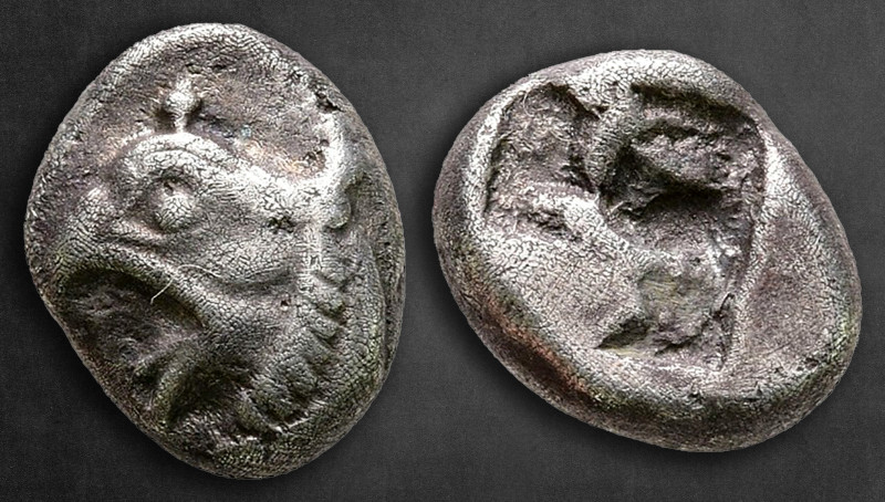 Ionia. Phokaia circa 521-478 BC. 
Trihemiobol AR

10 mm, 1,55 g

Head of gr...