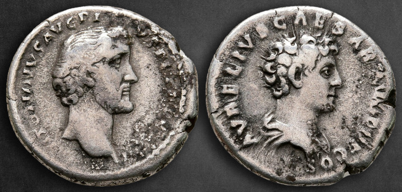 Antoninus Pius with Marcus Aurelius, as Caesar AD 138-161. Rome
Denarius AR

...