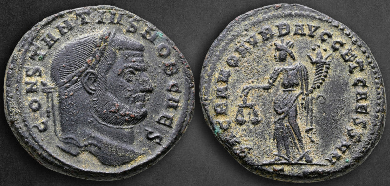 Constantius I Chlorus, as Caesar AD 293-305. Ticinum
Follis Æ

29 mm, 12,17 g...