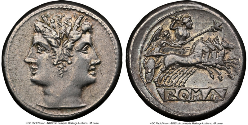 Anonymous (ca. 225-214/2 BC). AR didrachm or quadrigatus (21mm, 6.65 gm, 12h). N...