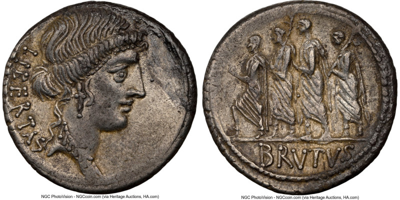 Q. Servilius Caepio (M. Junius) Brutus, as Moneyer (ca. 54 BC). AR denarius (19m...