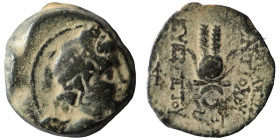 Seleucid Kingdom. Antiochos VII. Euergetes. (138-129 BC). Bronze Æ. Antioch. artificial sandpatina. 18mm, 6,04g