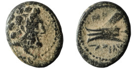 Phoenicia. Arados. (137-51 BC) Æ Bronze. Obv: laureate head of Zeus right. Rev: galley-ram left. artificial sandpatina. 17mm, 3,13g