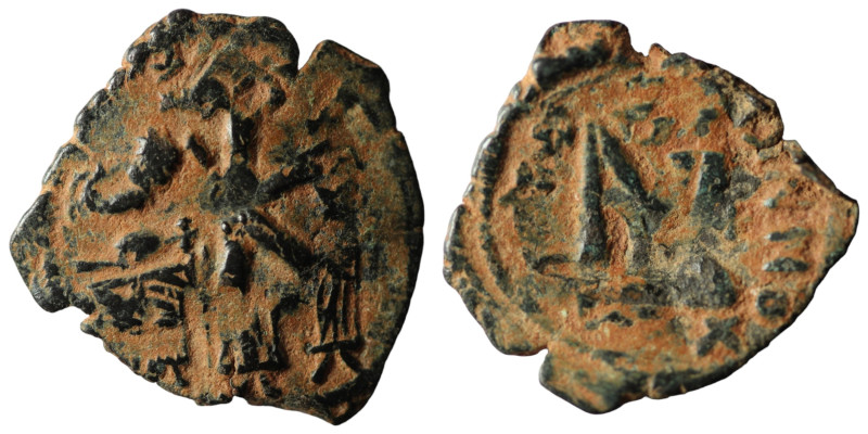 Heraclius and Heraclius Constantine. (610-641 AD) Æ Follis. Constantinople. Obv:...