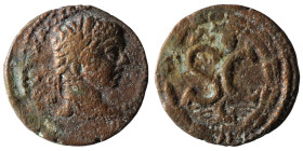Elagabalus. (218-222 AD). Æ Bronze. Syria. Antioch. Obv: bust of Elagabalus right. Rev: SC in wreath. 20mm, 3,70g