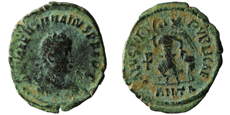 Valentinian II. (375-392 AD). Æ Follis. Antioch. 17mm, 1,23g