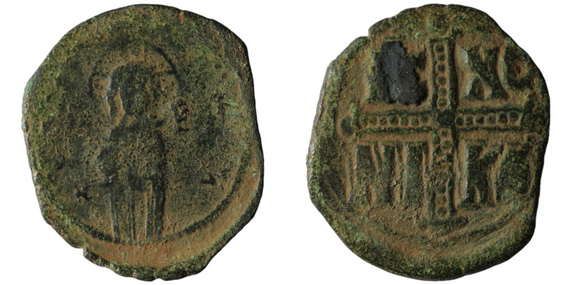 Michael IV. the Paphlagonian. (around 1040 AD). Æ Follis. Constantinople. 31mm, ...