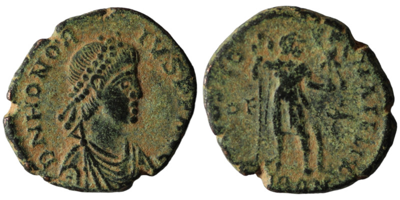 Honorius. (393-423 AD). Æ Follis. Antioch. 17mm, 3,00g