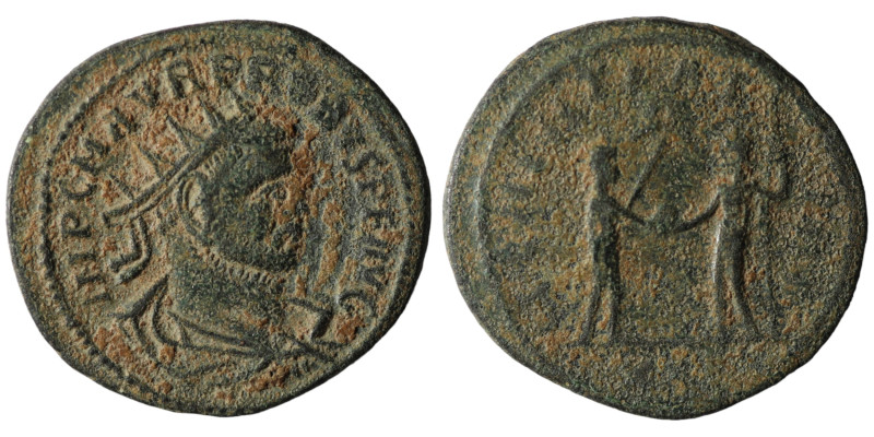 Probus. (276-282 AD). Æ Antoninian. Antioch. Obv: IMP C M AVR PROBVS AVG. radiat...