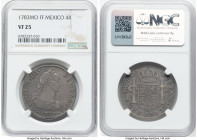 Charles III 4 Reales 1783 Mo-FF VF25 NGC, Mexico City mint, KM97.2. A date famous for its voluminous inclusion in the El Cazador shipwreck, seldom off...