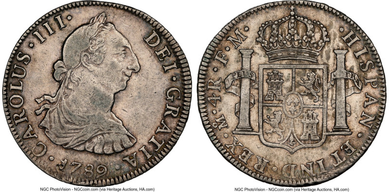 Charles III 4 Reales 1789 Mo-FM VF30 NGC, Mexico City mint, KM97.2a, Cal-903. Ex...